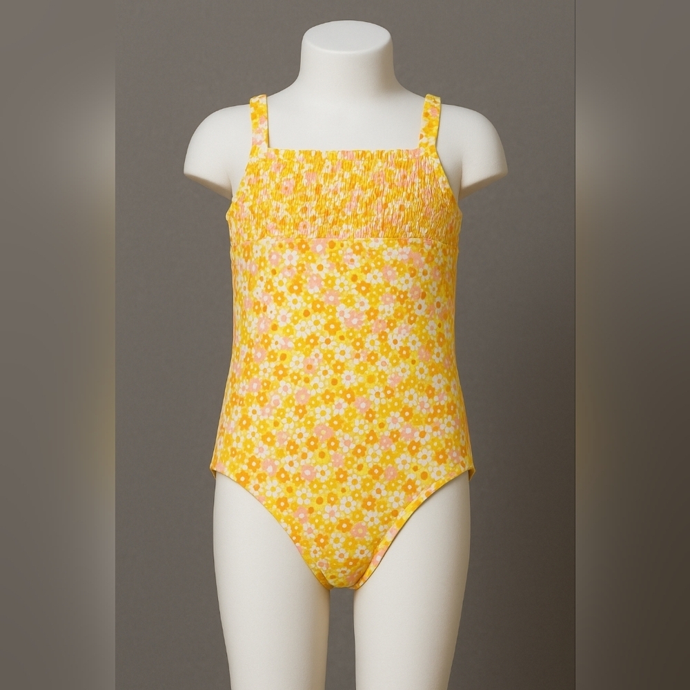Size 5T | NWT Carters Swimsuit One piece. Yellow, orange, and gold flowers